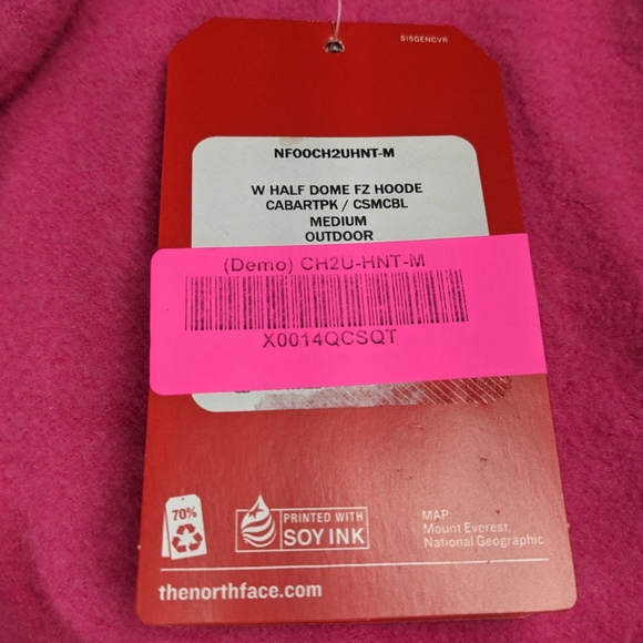The North Face Women's Medium Half Dome Hot Pink & Navy Full Zip Hoodie NWT - Picture 9 of 14